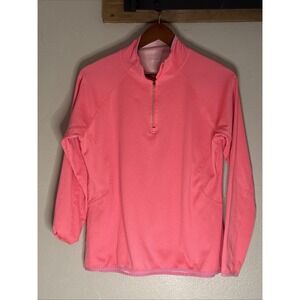 Avia 1/4 Zip Pullover Top Long Sleeve Pink Peach Activewear Women's Size XL